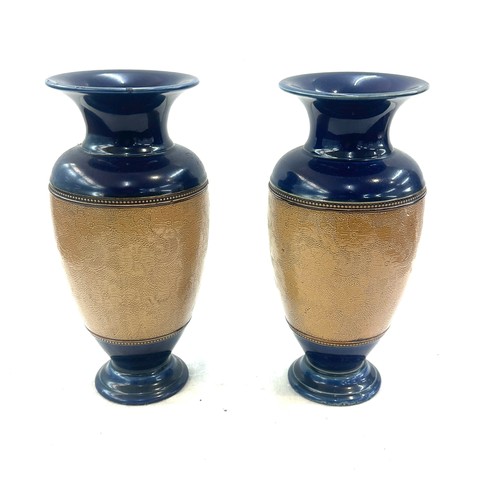 594 - Pair of Royal Doulton Stoneware vases height 15.5 inches