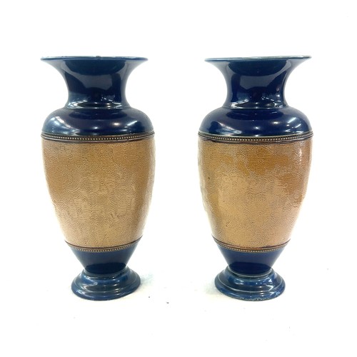 594 - Pair of Royal Doulton Stoneware vases height 15.5 inches