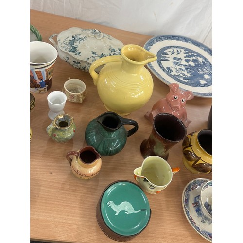 138 - Large selection of miscellaneous includes Bowls, vases, carlton ware lemon squeezer