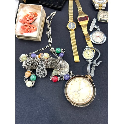 259 - Large selection of assorted costume jewellery includes Coral, silver etc