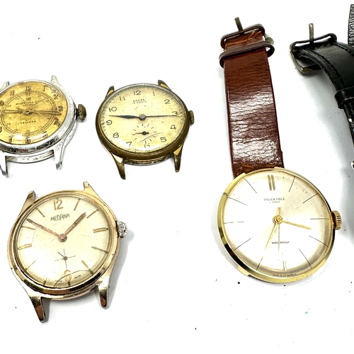 490 - Selection of 6 vintage gents wristwatches inc ingersoll ancre buler all untested