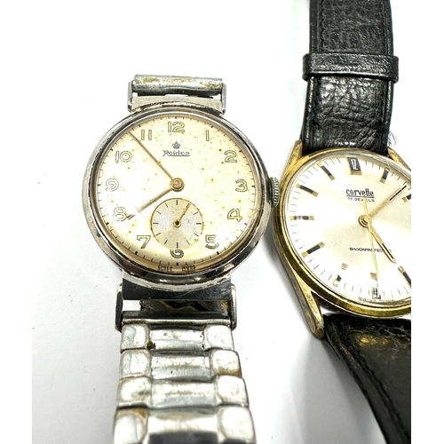 491 - Selection of 4 vintage gents wrist watches inc roider corvette paul jobin all untested