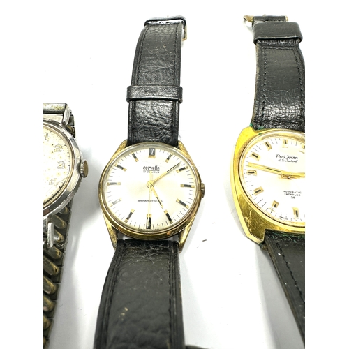 491 - Selection of 4 vintage gents wrist watches inc roider corvette paul jobin all untested