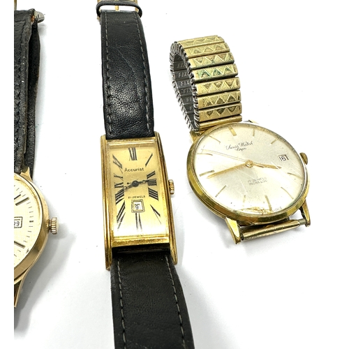 493 - Selection of 4 vintage gents wrist watches inc tegrov sekonda swiss watch comp & accurist all untest... 