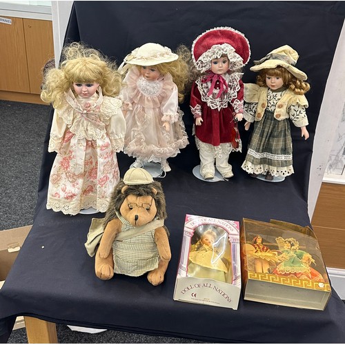 176 - Selection of pot dolls and teddies