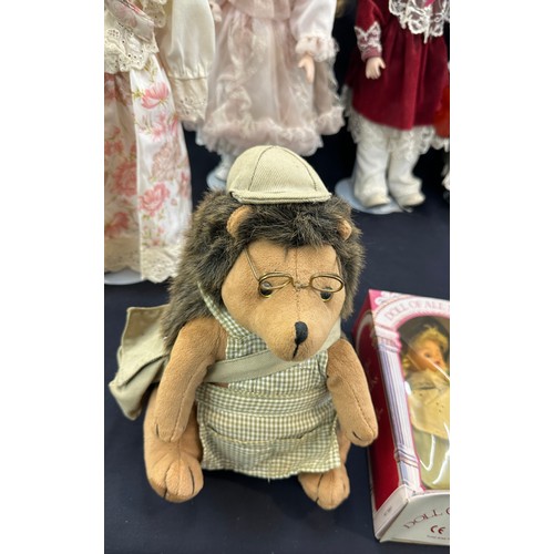 176 - Selection of pot dolls and teddies