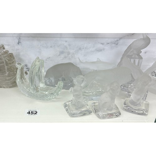 452 - Large selection of assorted glass figures