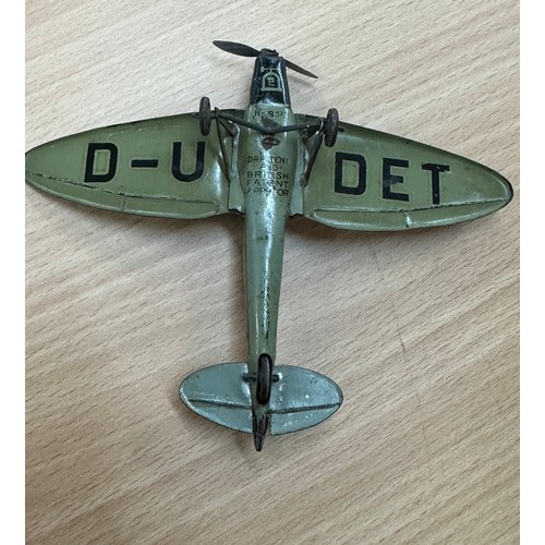 558 - Two tin/metal model planes one German D-U DET