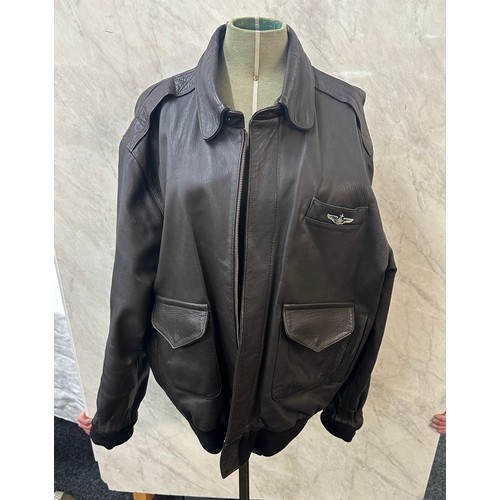 375 - Vintage goatskin leather aviators bomber jacket