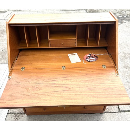 339 - Teak Nathan bureau 4 drawer 41 inches tall 36 inches wide 18 inches depth