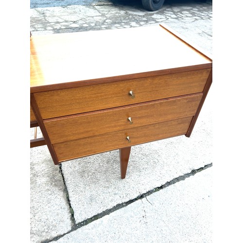 354 - A Younger Limited mid century teak 4 drawer dressing table with mirror 52 inches tall 54 inches wide... 