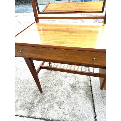 354 - A Younger Limited mid century teak 4 drawer dressing table with mirror 52 inches tall 54 inches wide... 