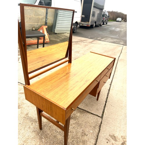 354 - A Younger Limited mid century teak 4 drawer dressing table with mirror 52 inches tall 54 inches wide... 