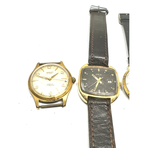 474 - 4 vintage gents wrist watches inc chalet oris  optima etc