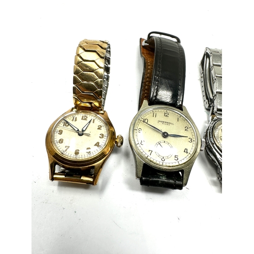 479 - selection of vintage gents wrist watches inc ingersoll simba , oris & waltham etc all are ticking