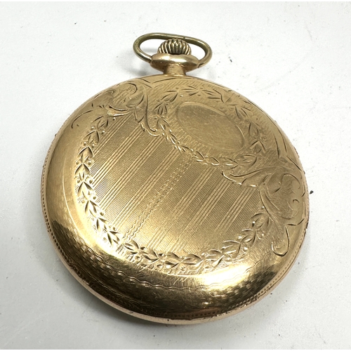 525 - Antique gold plated open face Elgin pocket watch the watch is ticking