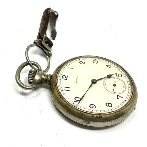 529 - Waltham pocket open face watch nickel cased the watch is ticking