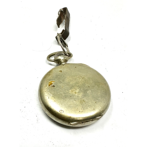 529 - Waltham pocket open face watch nickel cased the watch is ticking