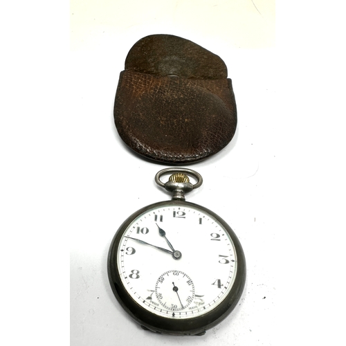 531 - Antique silver open face  pocket watch the watch is ticking