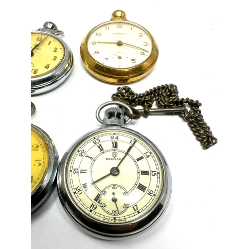 533 - 4 vintage pocket watches 2 ingersoll services & inventic 3 are ticking