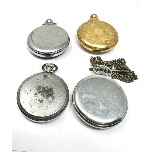 533 - 4 vintage pocket watches 2 ingersoll services & inventic 3 are ticking