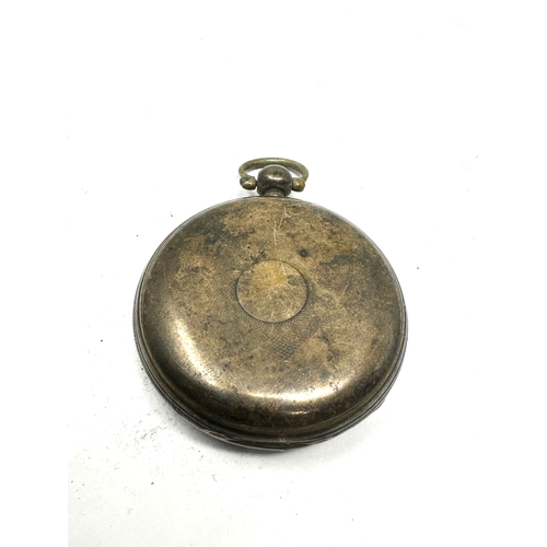 535 - Antique silver full hunter fusee pocket watch geo brewin march  the watch balance spins not ticking