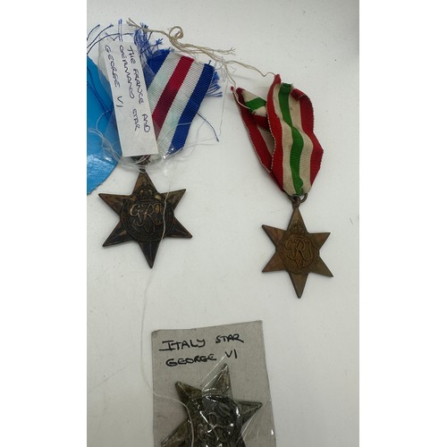 399 - Selection of Replica star medals includes The air Crew, the Atlantic Star, The France and German Sta... 