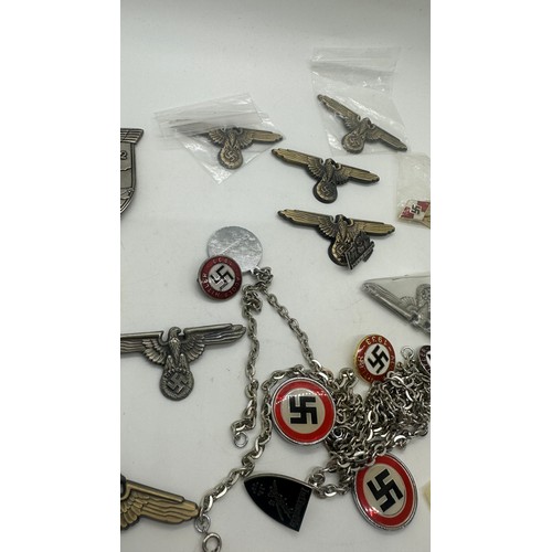 401 - Selection of German WW2 badges, mostly replica