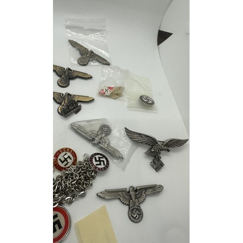 401 - Selection of German WW2 badges, mostly replica