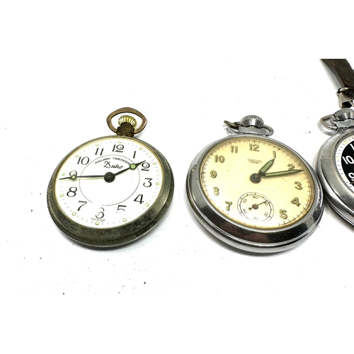 520 - 4 vintage pocket watches in smiths ingersoll railway time keeper duke