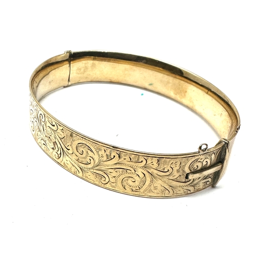 20 - Vintage 9ct gold metal core bangle weight 31g