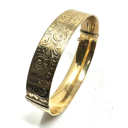 20 - Vintage 9ct gold metal core bangle weight 31g