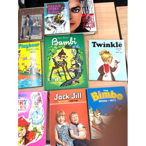 133 - Selection of vintage books and annuals to include ' Jack and Jill', ' Twinkle', fairy tales etc