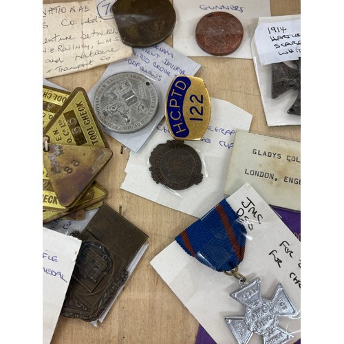 408 - Large selection of assorted badges, replica medals etc