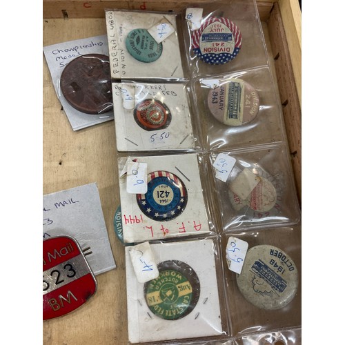 408 - Large selection of assorted badges, replica medals etc