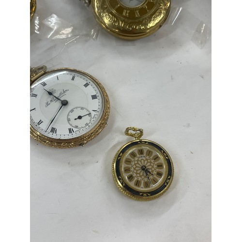 419 - Large selection of vintage and later pocket watches includes Cyma Military pocket watch, Thomas Russ... 