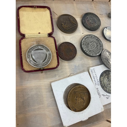 409 - Selection of assorted school medals and badges