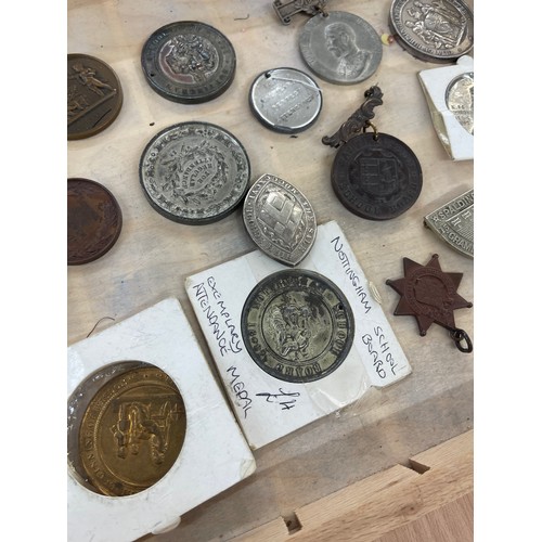 409 - Selection of assorted school medals and badges