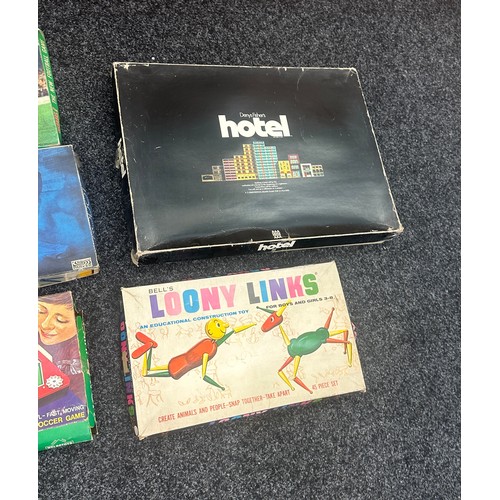 225 - Selection of vintage games to include ' Denys Fishers Hotel', ' Loony Links' etc