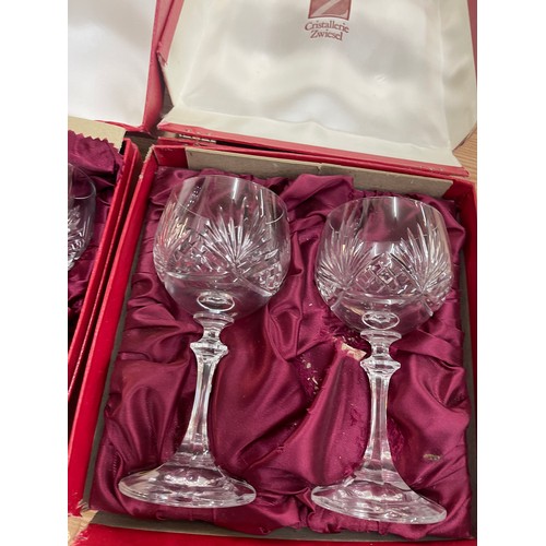 144 - 2 Cased sets of Cristalleri Zwiesel glass sets