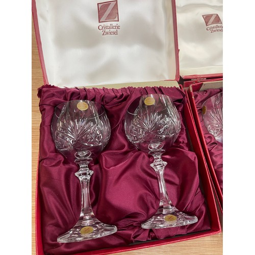 144 - 2 Cased sets of Cristalleri Zwiesel glass sets