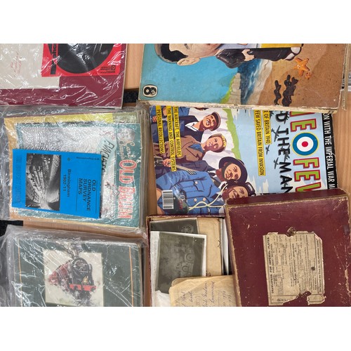 179 - Selection of assorted ephemera includes The daily mirror, train memorabilia etc