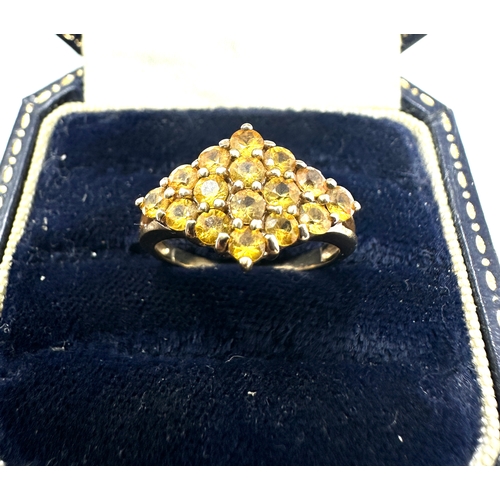 42 - 9ct gold yellow sapphire ring weight 2.1g