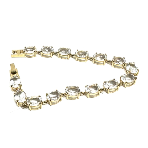 75 - 9ct gold white gemstone bracelet weight 13.2g