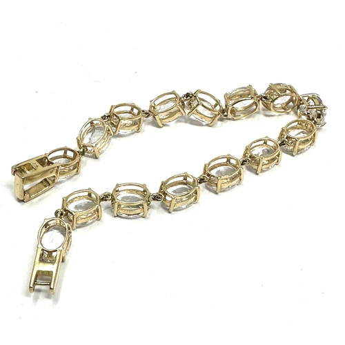 75 - 9ct gold white gemstone bracelet weight 13.2g