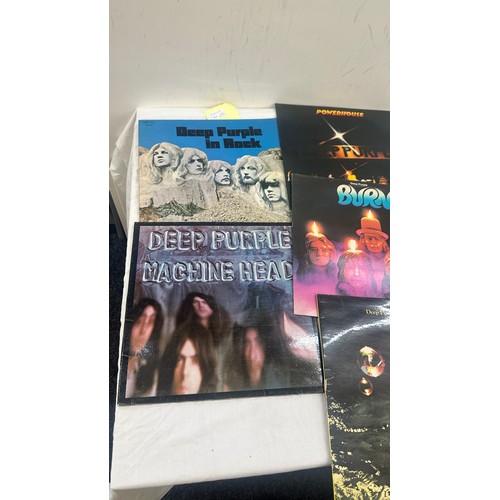 19 - Selection of 5 Deep Purple records includes in the rock, machine head,  Who do we think we are,  Bur... 