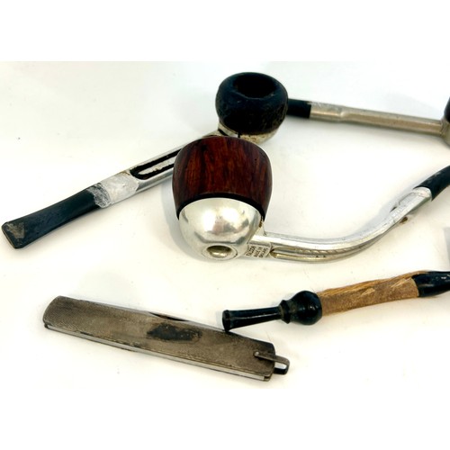 574 - Selection vintage smoking pipes etc