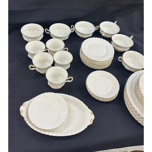 235 - Selection of Royal Albert Val D'or part tea/dinner to include plates, cup, saucers, soup dishes etc