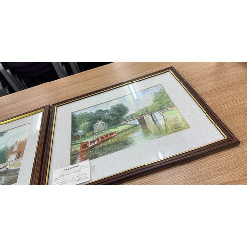 34 - Two framed water colours signed ' PJ Averson Maunder', frame measurement:  Width 13.5 inches, Height... 