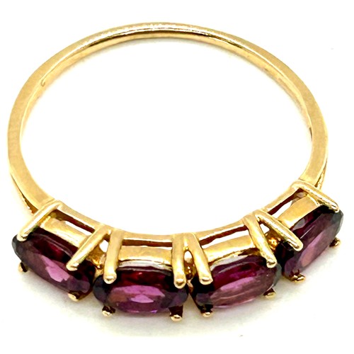 519 - Ladies hallmarked 14ct gold amethyst ring, ring size S, total approximate weight 2.2g